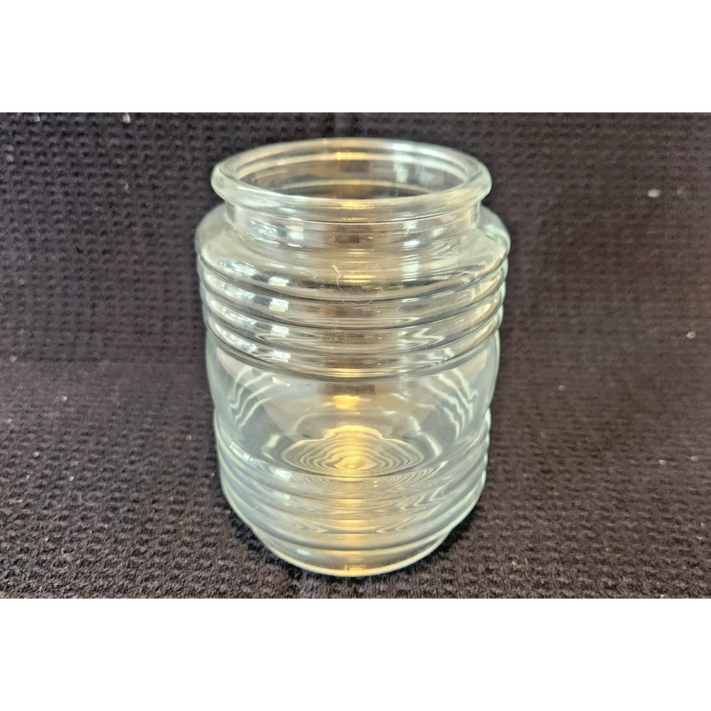 Vintage Clear Ribbed Glass Porch Light Wall Sconce Globe Jelly Jar -Fits 3 1/8”